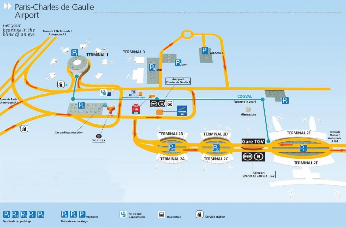 Paris cdg airport mapě