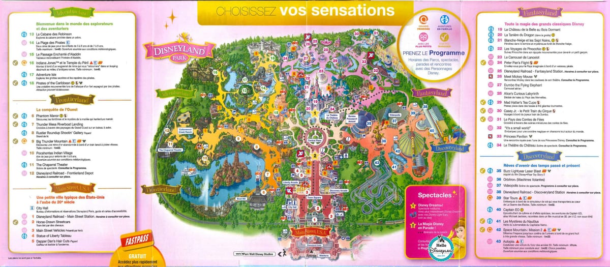 disneyland Paris park mapě