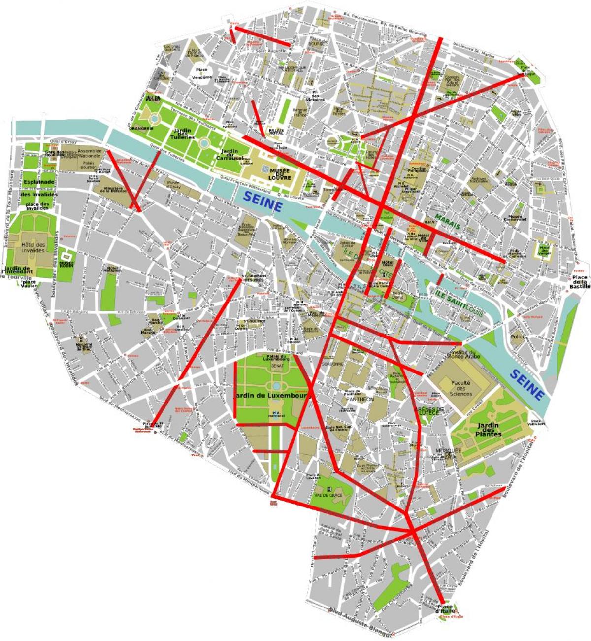Mapa Paris haussmann