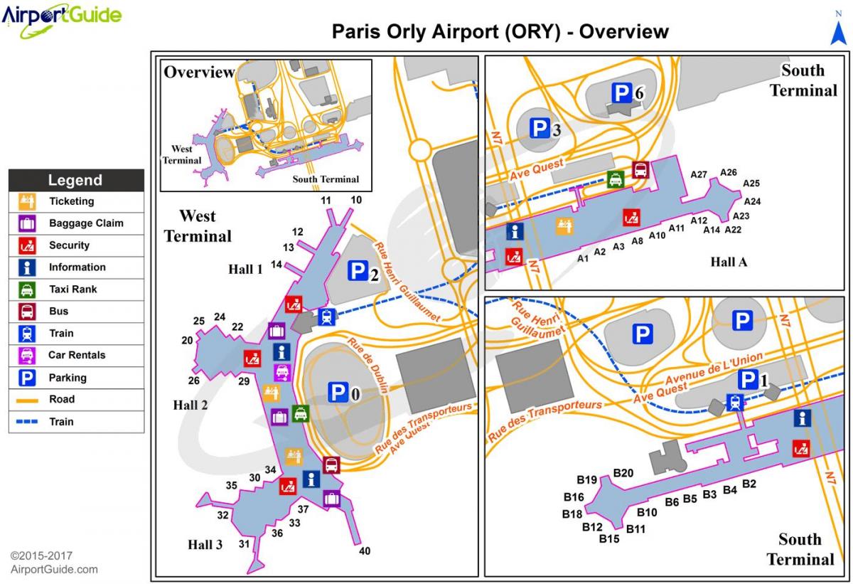 Mapa letiště orly