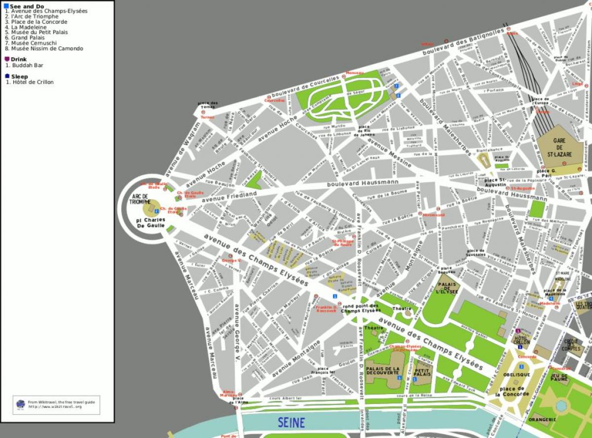 Mapa 8. arrondissement Paříže