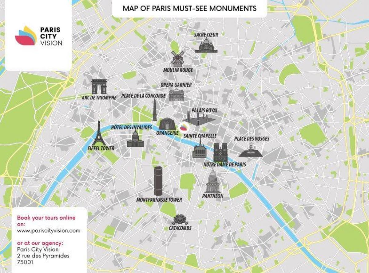 Mapa města Paříž Francie