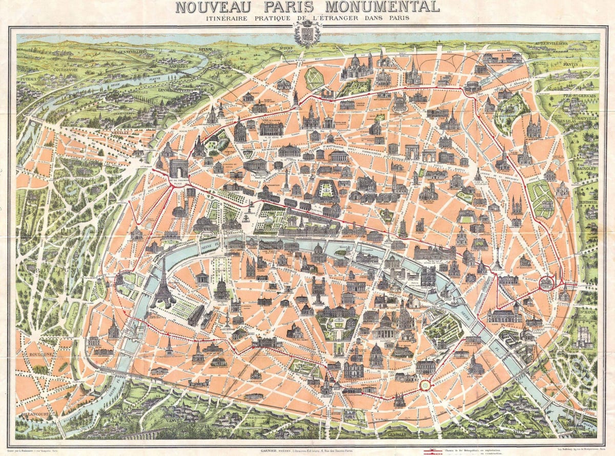 Paříž mapa 1800