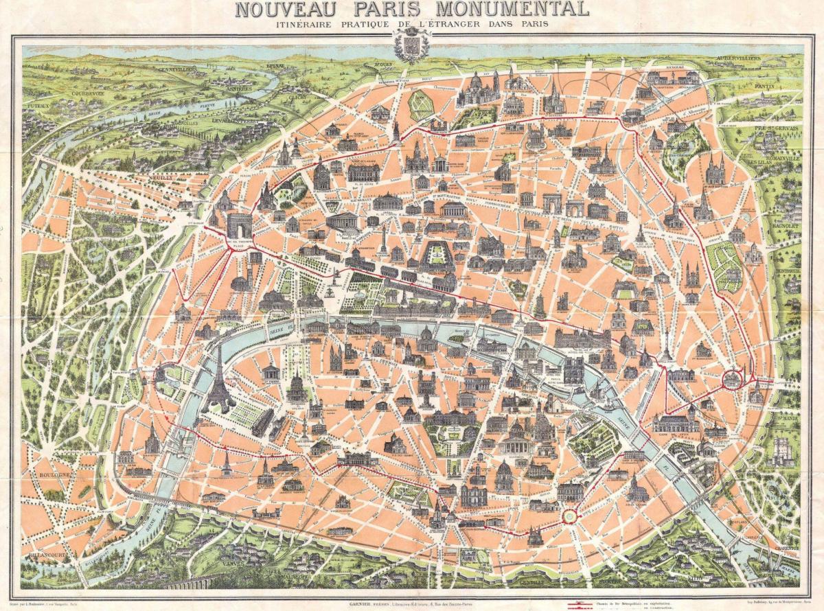 Paříž mapa 1800