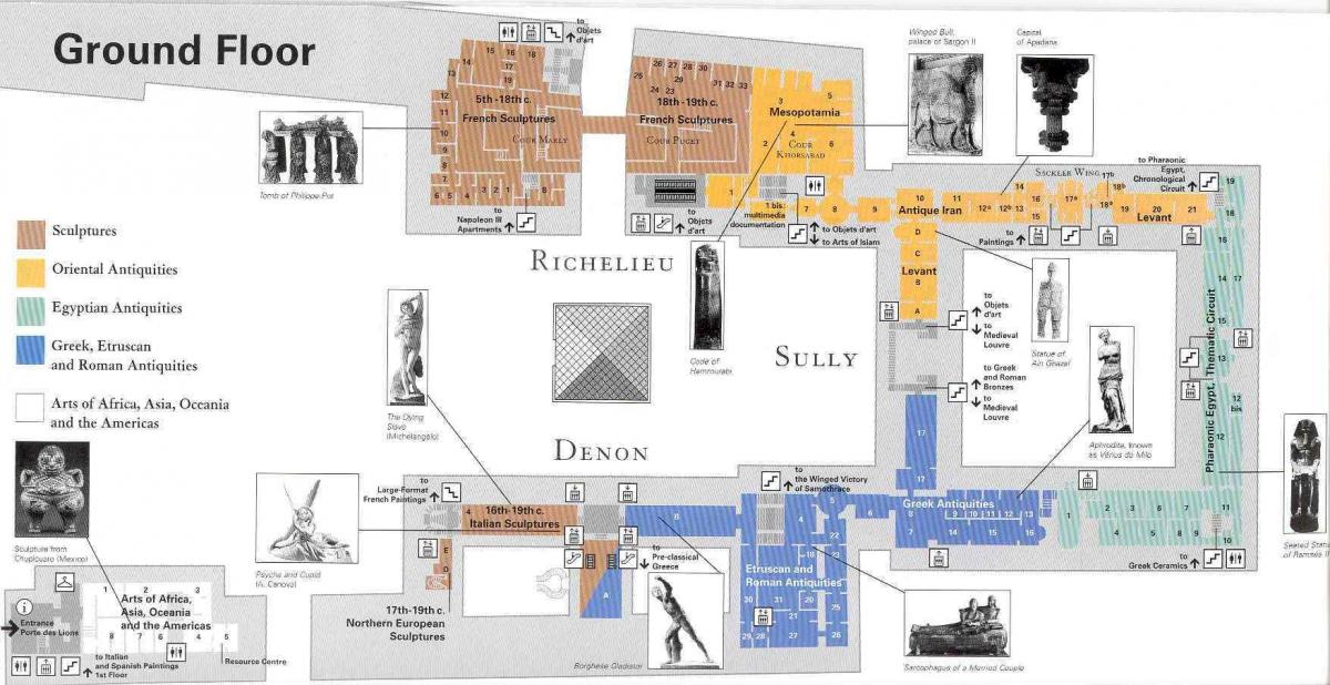 Mapa muzeum louvre