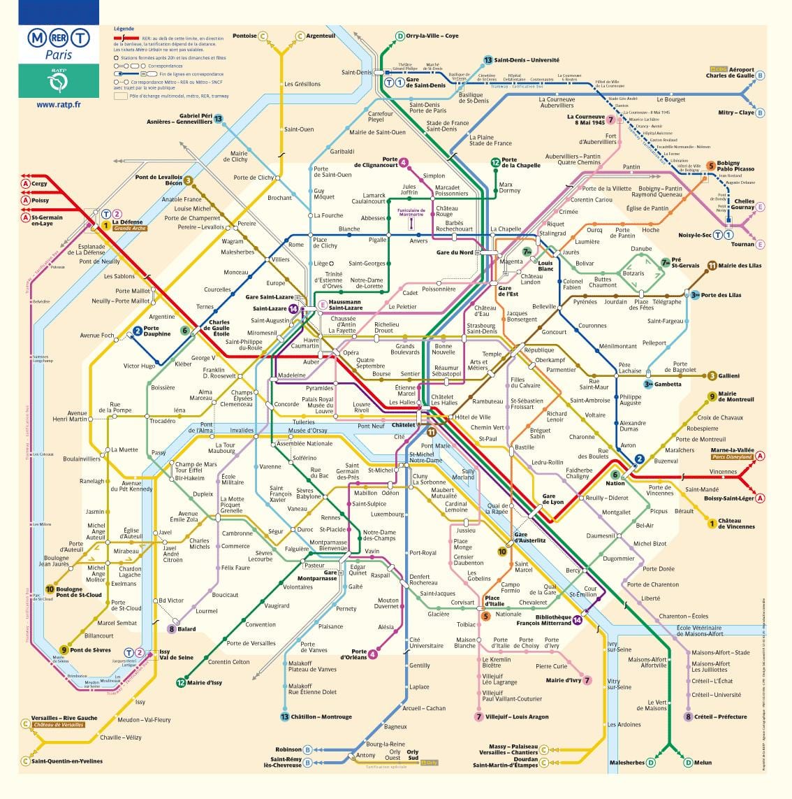 metro de Paris mapě