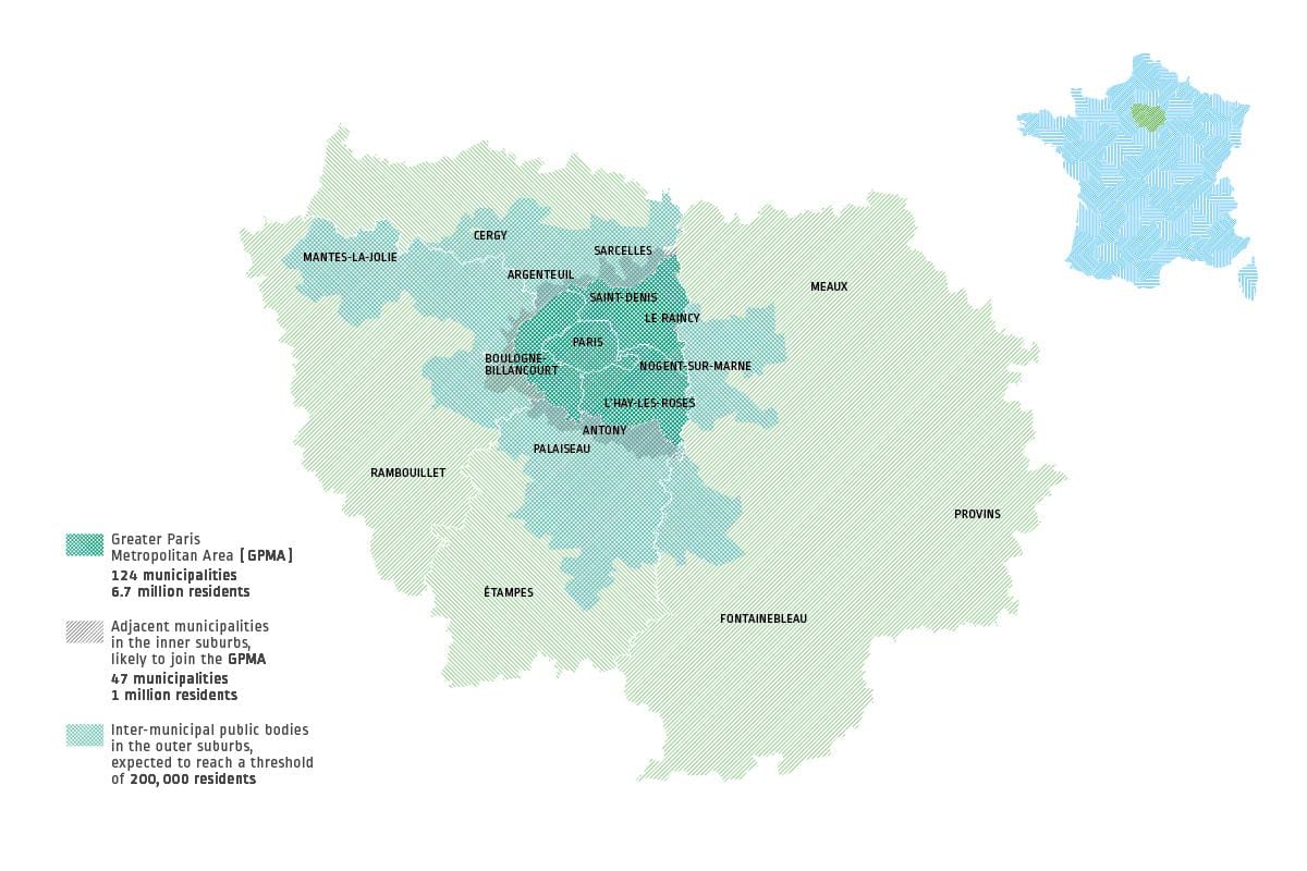 Paříž oddělení mapě