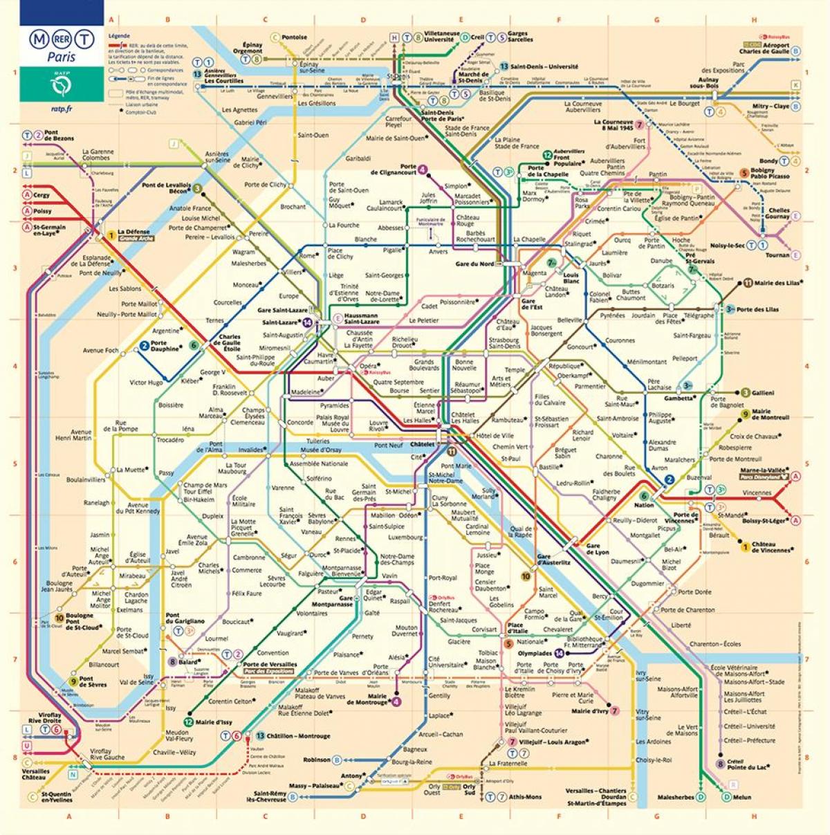 Mapa Paris metro station