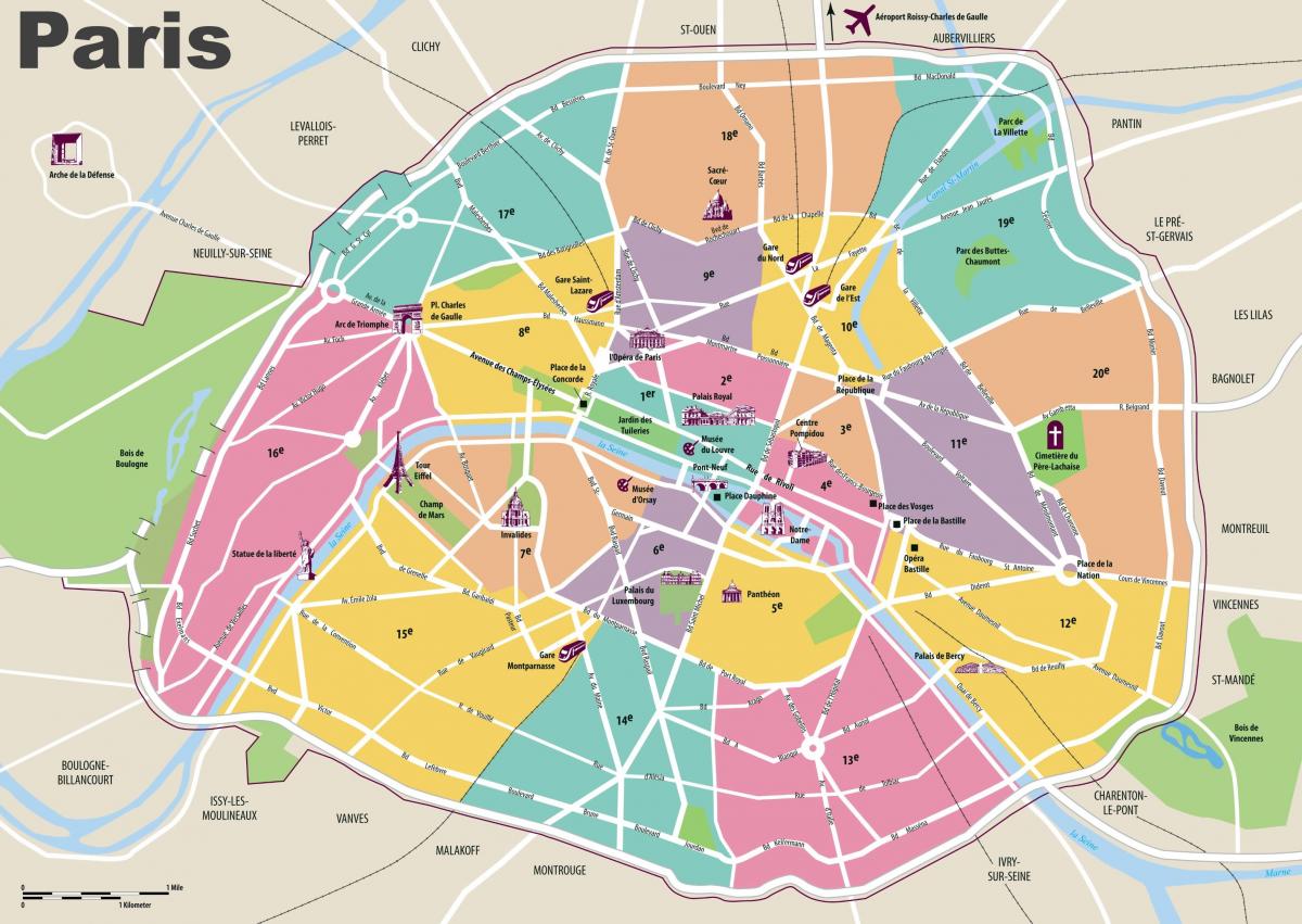 Paříž návštěvník mapě
