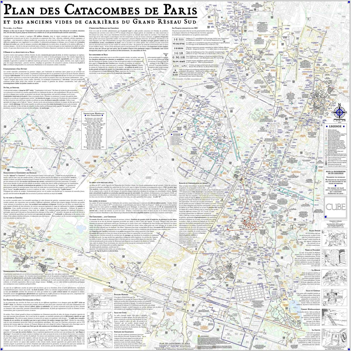 Mapa Pařížské katakomby