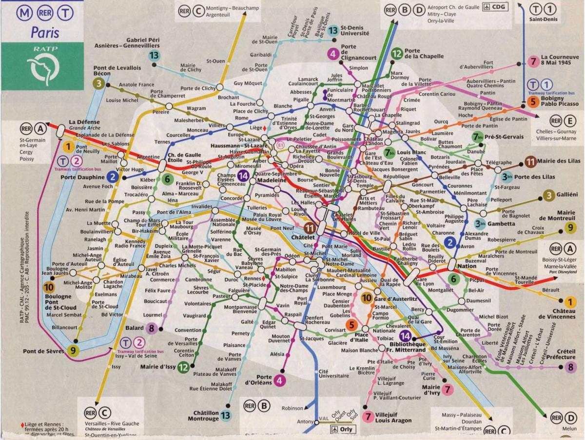 Paříž železniční trať mapě