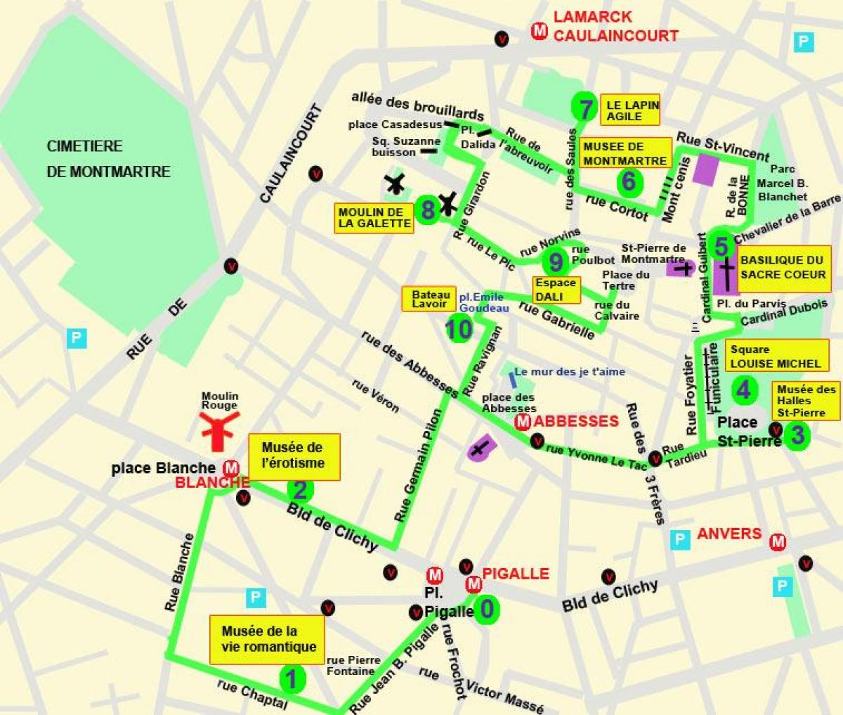 Mapa pigalle Paříž