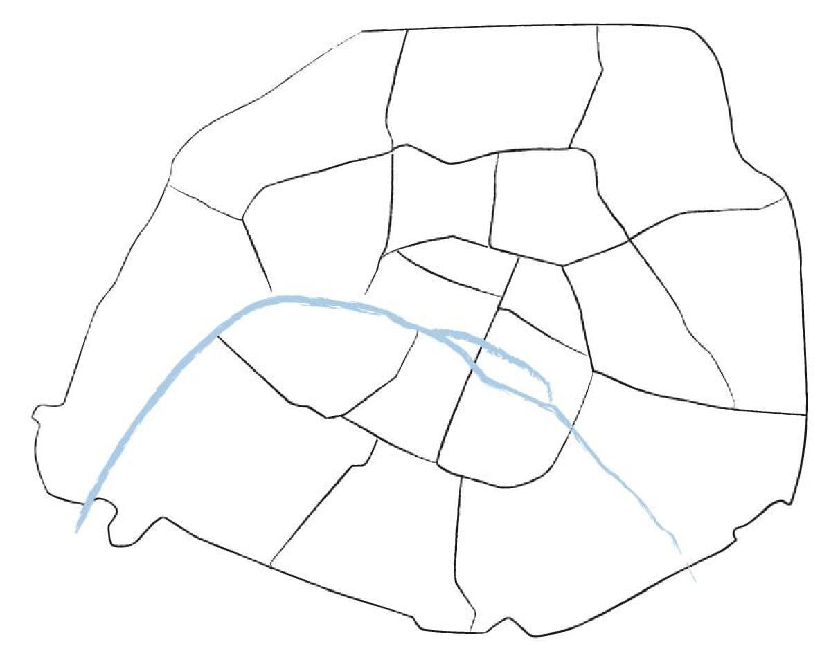 Mapa prázdná Paříž