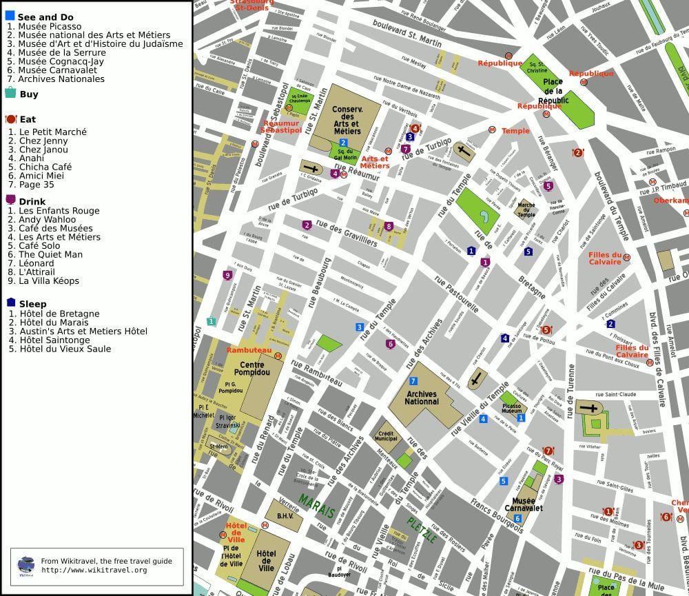 Mapa republique Paris