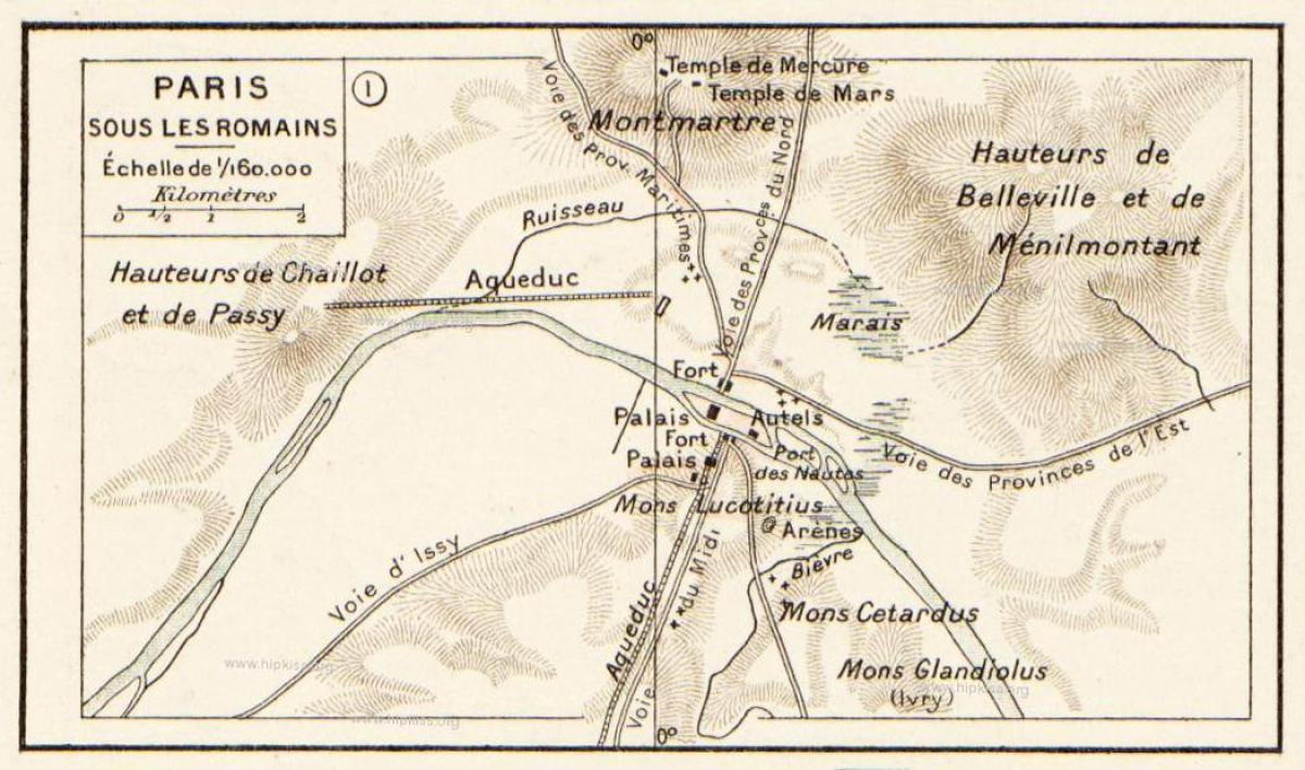 Mapa římské Paříž