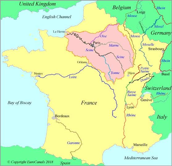 la seine river mapě