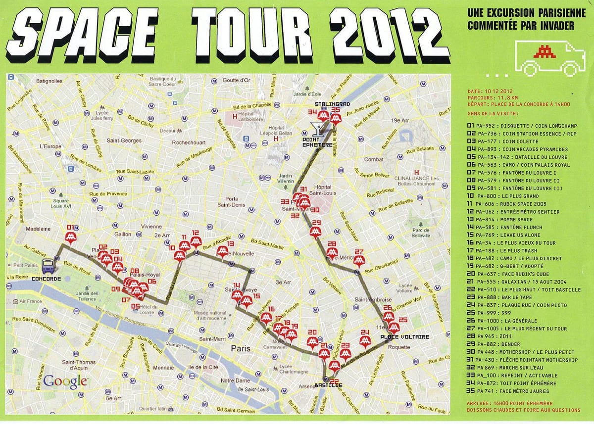 Mapa street art Paris 