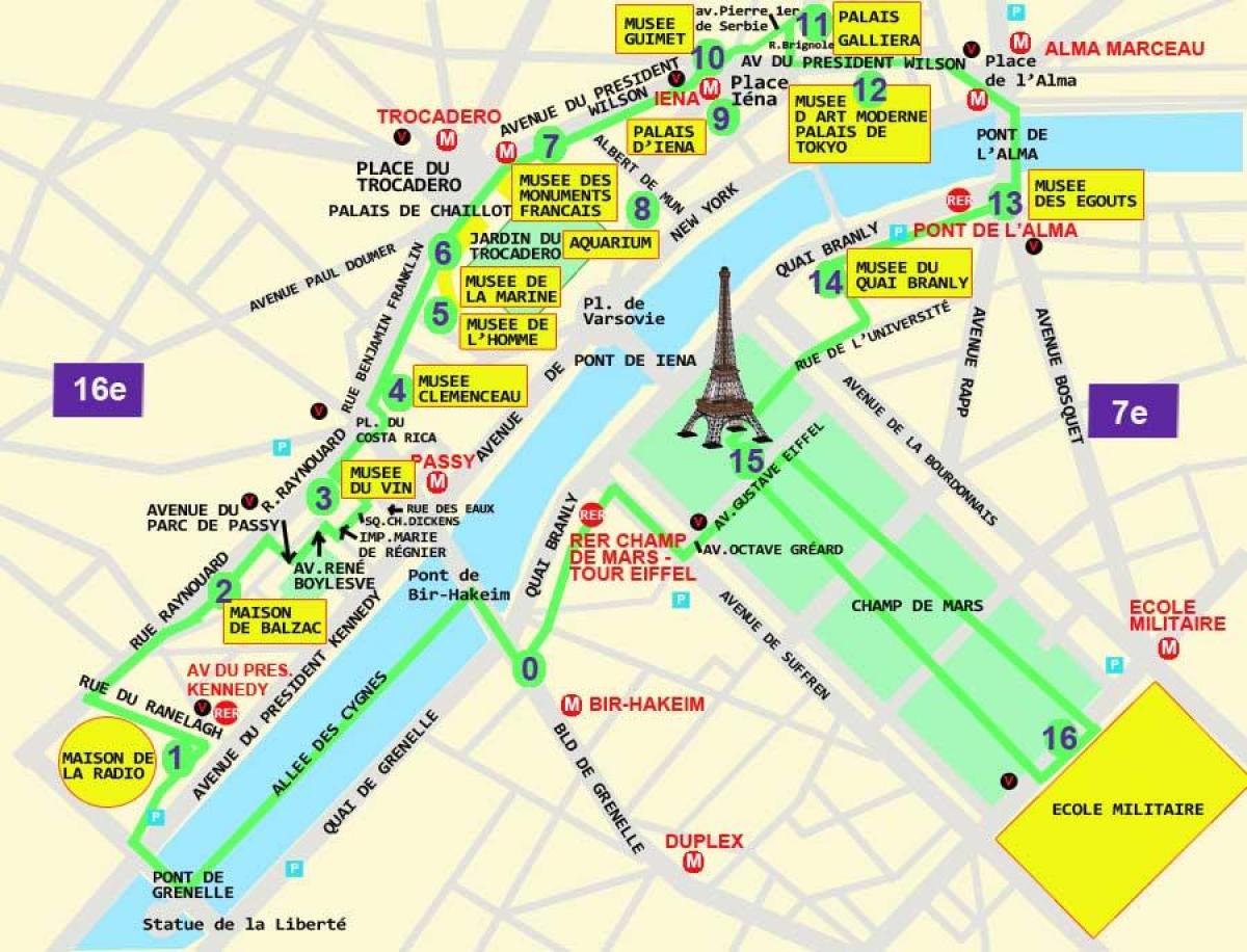 Mapa trocadero Paříž