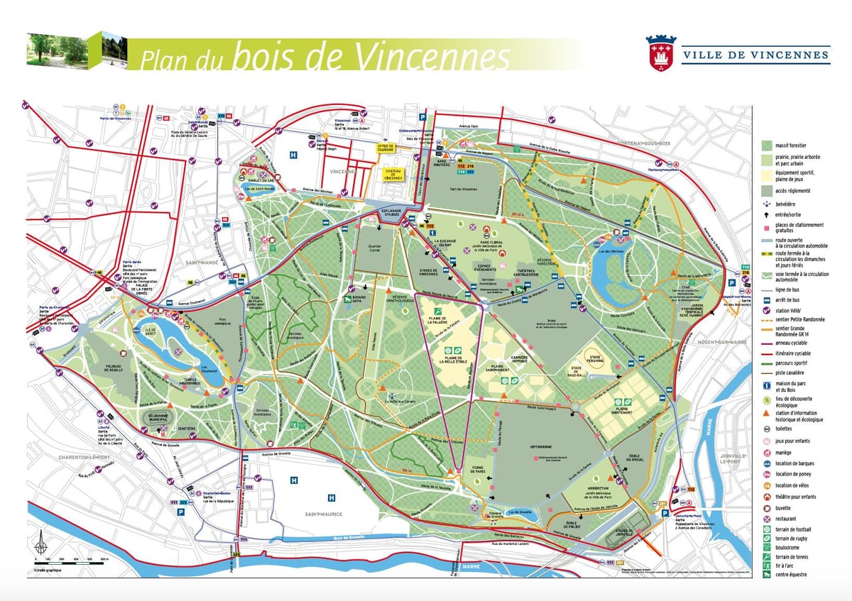 Mapě vincennes Paříž