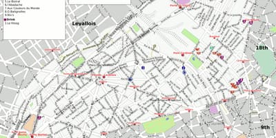 Mapa 17. arrondissement Paříže