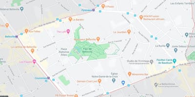 Mapa Paris belleville