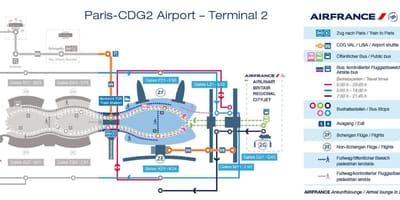 Charles de gaulle, terminál 2 mapa