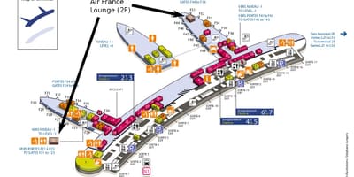 Charles de gaulle, mapa letiště terminál 2e 2f k