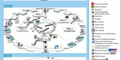 Charles de gaulle, mapa letiště terminál 1