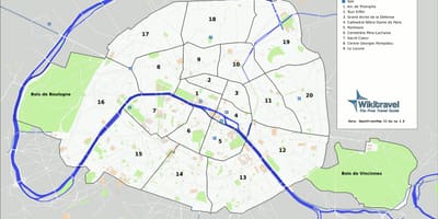 Pařížské parky mapě