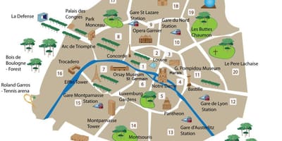 Montmartre Paříž Francie mapě