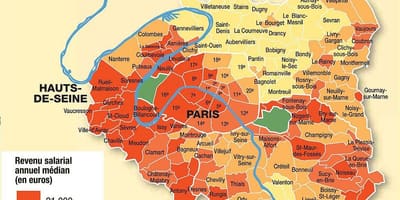 Mapa Paříž a předměstí