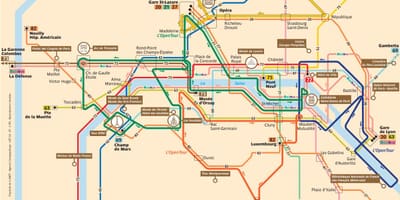 Paris city tour bus mapa