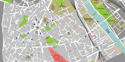 Mapa Paříže chinatown 