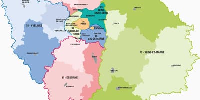 Mapa Paris ile de France