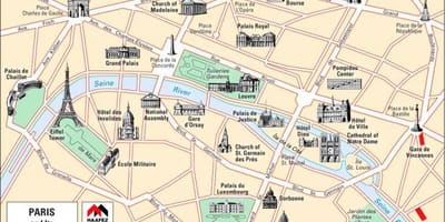 Mapa Paříže kostely 