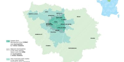 Paříž oddělení mapě
