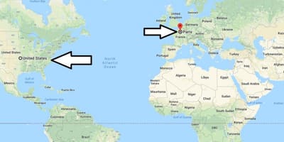 Paříž umístění na mapě světa
