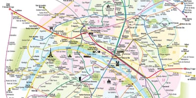 Mapa věcí k vidění v Paříži