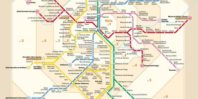 Paříž mapa zone metro