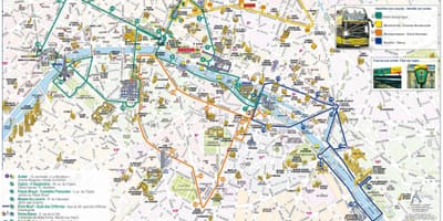 Otevřený autobus Paříž mapa