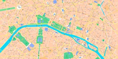 Ulice mapa Paříže, Francie