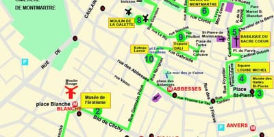 Mapa pigalle Paříž
