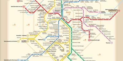 Paříž rer vlak mapě