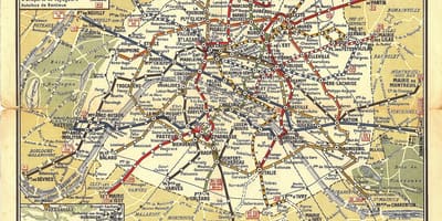 Mapa starého Pařížského metra