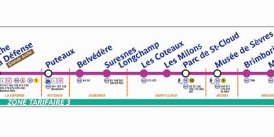 Mapa t2 Paříži tramvajové