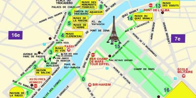 Mapa trocadero Paříž