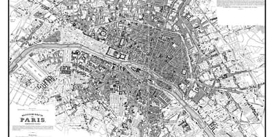 Velké vintage mapa Paříž